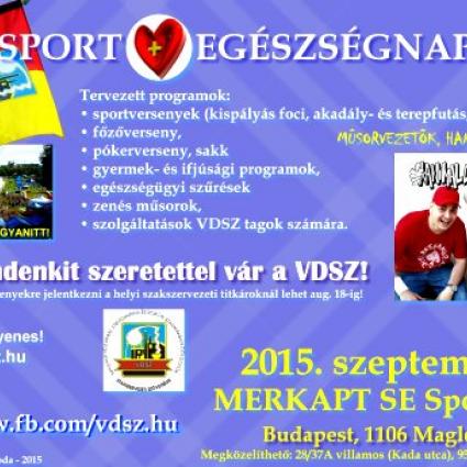 VDSZ Sport- és Egészségnap 2015-ben is!